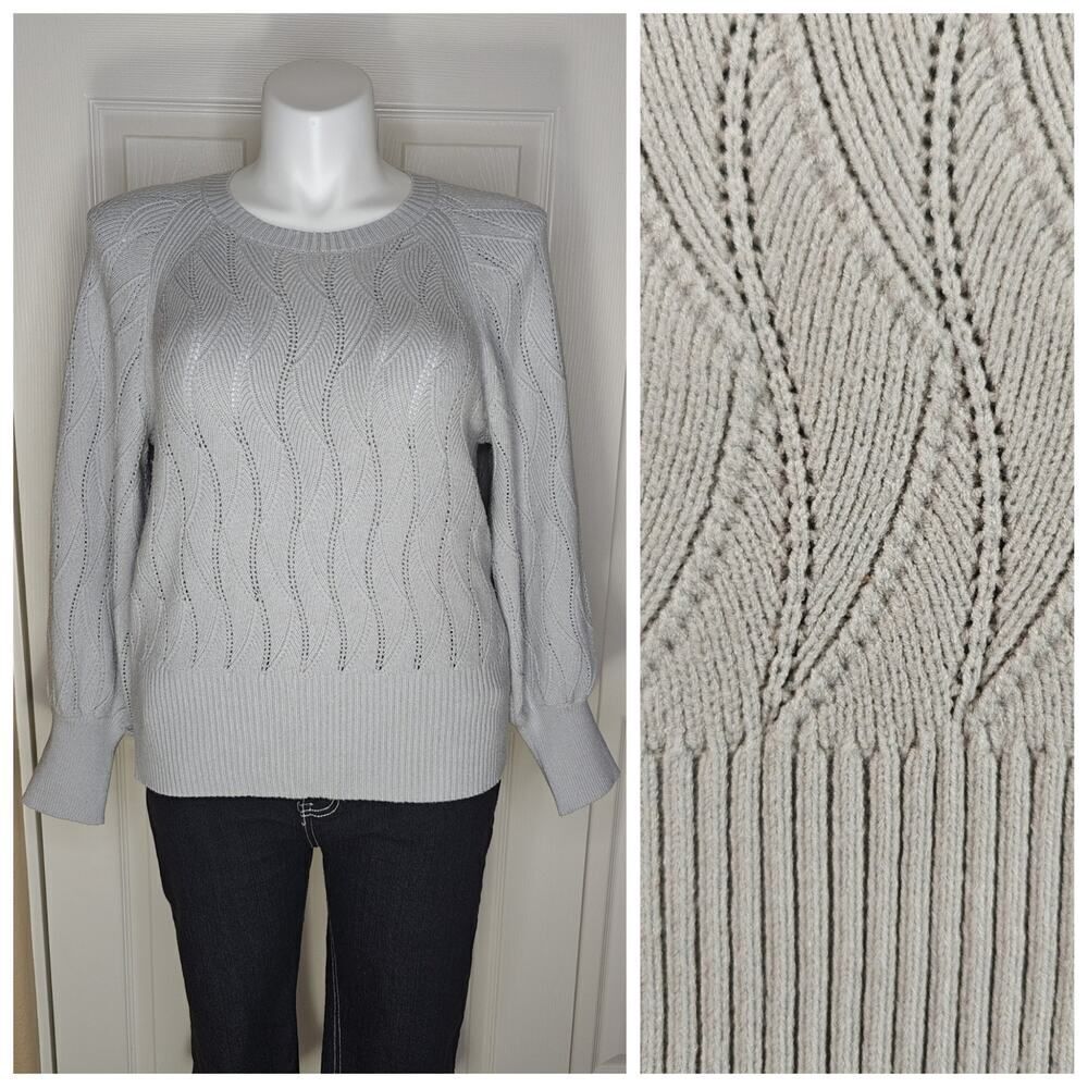 Express gray Raglan bishop sleeve crew neck stretch sweater sz XL